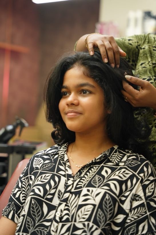 Client Hair Styling at EcoChic Beauty Lounge Kochi